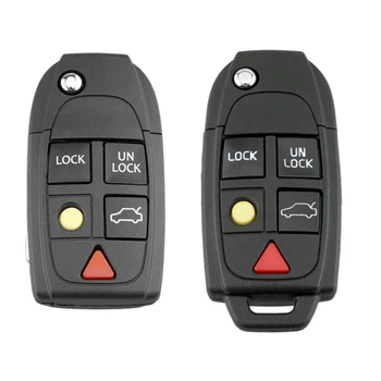 090E Стилен 5-ключ-сгъваем калъф за автомобилни ключове Remore Control Миди с пръстени/без пръстени