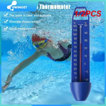 1 / 2 ЕЛЕМЕНТА Преносим ABS Пластмасов басейн Плаващ Термометър за Вана СПА Хидромасажна Вана Рибни Езера Измерване на температурата на водата