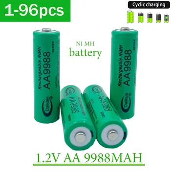 1-96 бр. Безплатна Доставка New1.2V AA 9988MAH Акумулаторна батерия Подходяща Алкална батерия тип АА за Радио, Аларма, Електрически играчки