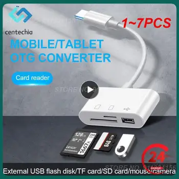 1 ~ 7ШТ Usb Type C Cardreader, преносим четец на карти памет Tf карта, Android, удобен за Macbook, Micro Usb Type C Card Reader