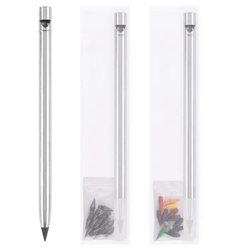 1 бр. Метална дръжка без мастило, стираемый молив без мастило, Метален молив, алуминиев молив