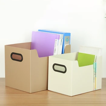 1 бр. Многофункционална кутия за файлове, пластмасова сгъваема кутия за съхранение на книги, офис настолна кутия за сортиране на документи, Удебелена голям капацитет