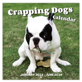 1 БРОЙ Стенен календар в 2024 година-Календар на 2024 година 12 Месечни scatting кучета, календар на 2024 година Забавни подаръци с кляпами