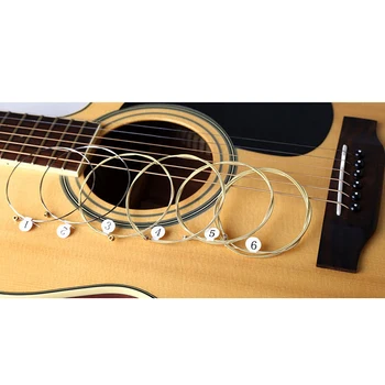 1 комплект 6 бр. Тренировочная гитарная струна от никелиран стомана за акустична китара
