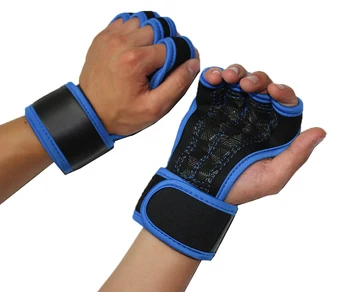 1 Чифт дебели нескользящих ръкавици за вдигане на тежести, ръкохватки за ръцете във фитнеса, дъмбели, Тежести, Накладки, за да улови мряна, защита за фитнес Plam