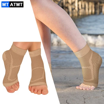 1 чифт компрессионных ръкави за фиксация на глезенната става - облекчава те нарани му ахилесово сухожилие, болки в ставите. Плантарна Фасциитный чорап с супинатором за крака