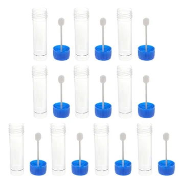 10 БР. Тест чаша, контейнер за стол, Пластмасови контейнери за проби, капак за медицинска лъжици