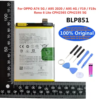 100% Оригинален BLP851 за смартфон OPPO A74 5G/A95 2020/A95 4G/F19/F19s/Reno 6 Lite CPH2365 CPH2195 5G 5000 mah