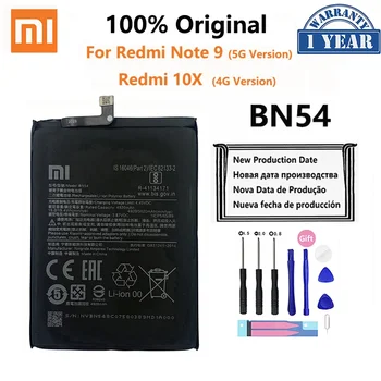 100% Оригинална Батерия на Телефона, Въведете Mi BN54 5020mAh За Xiaomi Redmi Note 9 5G/Redmi 10X 4G Сменяеми Батерии Bateria