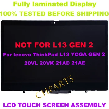 13.3 In 1080P За Lenovo ThinkPad L13 YOGA GEN 2 20VL 20VK 21AD 21AE LCD Сензорен Взаимозаменяеми Екран В събирането на 30 КОНТАКТИ С Рамка