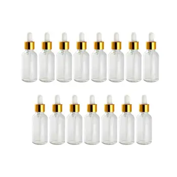 15x Стъклени флакони-пипети Прозрачни пътни парфюмни етерични масла, течности Здрави Дебели преносими флакони за тинктури за еднократна употреба