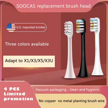 2/4/6/8 БР SOOCAS X3 X1 X5 Корона Четка за зъби mi Mijia Подмяна на Глави за Четка за зъби За SOOCARE Sonic Електрически Глави Четка за Зъби