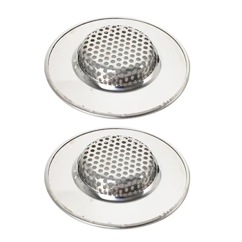 2 елемента Корк за филтър на кухненски мивки От неръждаема стомана, Капачката на отвора за източване на вана/душ, Уловитель коса, Тапата за източване на мивки
