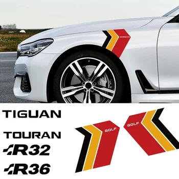 2 елемента Оформление на Автомобила Винил Страничната Стикер Колела Водоустойчив за Golf, Tiguan, Touran TOUAREG T-ROC Revo Роко SR32 SR36 Лого
