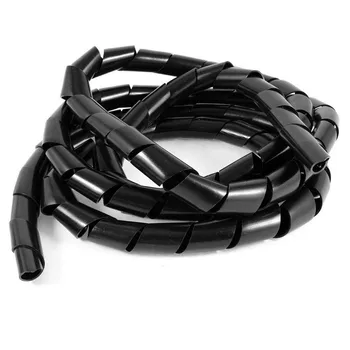 20 мм, Спирален кабел с намотка тел, кабел за компютър за управление, прозрачен, 9,8 фута (3 м), черен