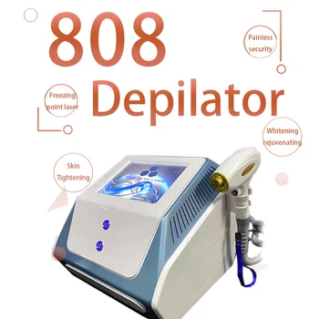 2021 Преносима машина за епилация диодным лазер 808 нм / Снимки Бърза и безболезнена Машина за замразяване на кожата