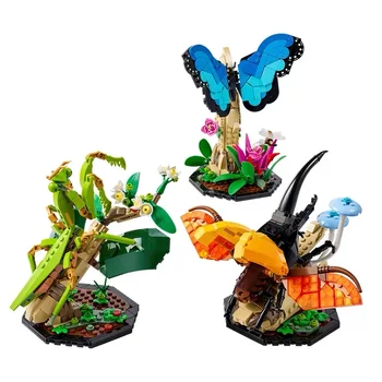 2023 НОВИ 21342 идеи Колекция от насекоми Строителни блокове Насекоми, Бръмбари, пеперуди САМ Тухли Забавни играчки за деца, Подарък