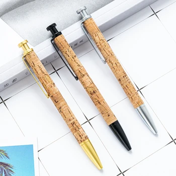 20PCS Нов Тип Притискателния дървена дръжка Канцеларски материали Подарък Рекламни Дръжка Бизнес Метална Химикалка Писалка
