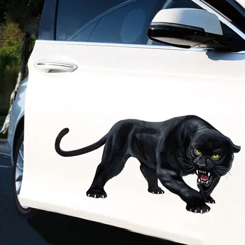 25 * 14 см 3D Стикер за автомобил с животни, Ревущая Черна Пантера, Цветни Забавни Автоаксесоари за Полагане на автомобили