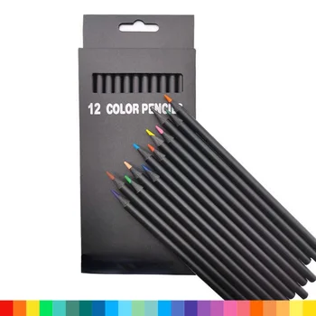 3.0 мм Цветен дървен молив с добро качество черен цвят, за да проверите за colorization, Детски училищен подарък Молив за рисуване Papeleria