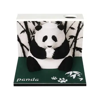 3D Panda Memo 3D Картонена Панда Memo Sticky Notes Декоративни Отрывные Изделия От Коледна Хартия, Изкуство резбарска Украса на Работния Плот Подарък