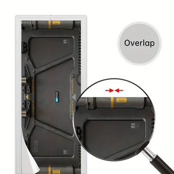 3D Блиндирана Врата, Air Series Имитация на Входовете на Стикери Тапети В Стил Съвременни Технологии PVC Самозалепващи Стенни Стикер За Спални