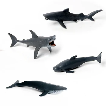 4 бр. реалистични играчки-фигурки китова акула Бяла Акула, синият Кит, Кит-locman, гетеродонтные фигурки, забавни играчки за морски същества