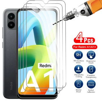 4шт Закалено Стъкло За Xiaomi Realmi A1 + A1 Plus Защитно Фолио За Екрана Redmy A2 + A2 RedmiA1 RedmiA2 A1Plus A2Plus 4G Защитно Фолио