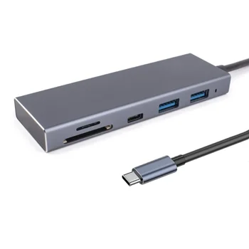 5 В 1 Мултифункционален C USB Хъб Type-C Адаптер Конвертор Type-C В USB3.1 2xUSB SDTF Удължител Приспособление за Лаптоп