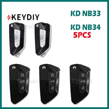 5шт KEYDIY KD NB33 NB34 3 Бутона Многофункционално Дистанционно Ключ за VW Style KD900/KD-X2/KD-MAX МИНИ-Програмист Ключове с Дистанционно Управление