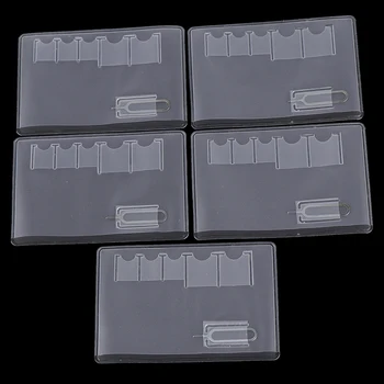 5шт Калъф за съхранение на сим-карти, кутия, чанта, удобна переноска, прозрачен PVC-протектор, преносим за Sim-карти с памет, мултифункционален Универсален