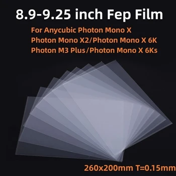 5шт Филм FEP 8,9 Инча 260*200*0.15 мм за ANYCUBIC Mono X 4k 6k Mono X2 M3 Plus Elegoo Saturn 3D Принтер, резервни Части, Аксесоари, LCD Дисплей