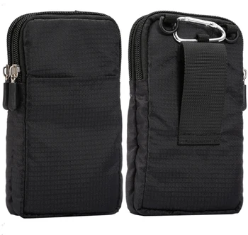 6,0-6,9-инчов универсална мъжка чанта за телефон, спортна двупластова чанта с цип, джоб за портфейл, колан, чанта-месинджър, чанта за чанта през рамо за момичета