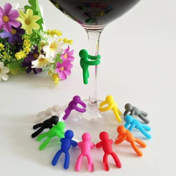 6 бр. Recognizer чаши за вино, силиконова издател, идентификационните етикети за вино, чаши за пиене, етикети за аксесоари за бар за партита