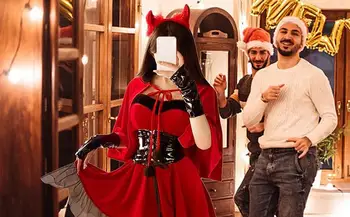 6шт. Костюм на Дявола, женствена рокля за cosplay на Хелоуин, на Тъмно женски Карнавальное рокля, Призрачная жена-вампир, Окото аксесоар за cosplay-партита