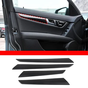 ABS Матово-черен цвят Вътрешна тапицерия на вратите на автомобила Аксесоари за интериора на Mercedes-Benz C Class W204 2008-2014