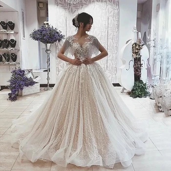 ANGELSBRIDEP 2 Магазин Бална рокля с открити рамене Сватбена рокля без ръкави в стил сладко момиче с отворен гръб Романтично Vestido De Noiva