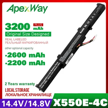 Apexway A41-X550E Батерия за лаптоп ASUS X450 X450E X450J X450JF X751M X751MA X751L X750JA A450J A450JF A450E F450C F450V