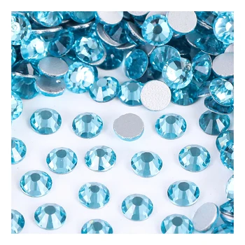 Aqua Marine ss3-ss30 пламнал art лак плосък облегалка, кристали без топла фиксация, кристални кристали диамант блестящ камък за облекло DIY