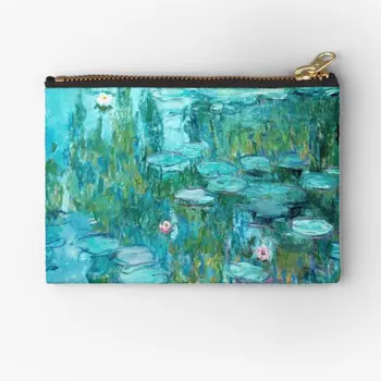 Claude Monet, водни лилии, Нимфеи, пликове с цип, Чорапи, бельо, малка в чантата си ключ, монети, Мъжки И дамски козметични Чисти гащи