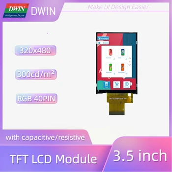 DWIN 300 Ярък 3,5-инчов от 320x480 24-битов RGB IPS TFT LCD модул GT911 Контролер Емкостно-Резистивен Сензорен LI48320T035IB3098