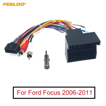 FEELDO 1 бр. авто аудио, DVD-плейър 16PIN Android захранващ Кабел Адаптер с FM-конектор за Ford Focus 06-11 Теглене на кабели, радио
