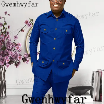 Gwenhwyfar Slim Fit Джентльменские Костюми за Мъже, 2 броя, Сватбен Смокинг на Младоженеца, Мъжки Модерен Африкански Костюм и Яке С Черни