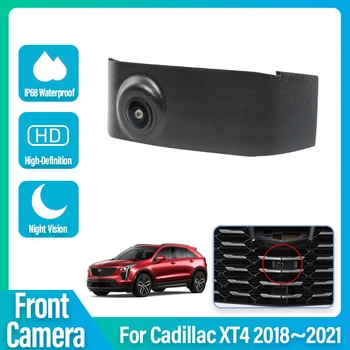 HD CCD Изглед отпред на автомобила Паркинг Нощно виждане Положителна Висококачествена Водоустойчива камера с лого на марката за Cadillac XT4 2018 2019 2020 2021