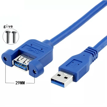 High speed USB 3.0 verlängerung kabel mit ohr USB 3.0 weiblich männlich mit schraube loch alle kupfer core aluminium folie + wov