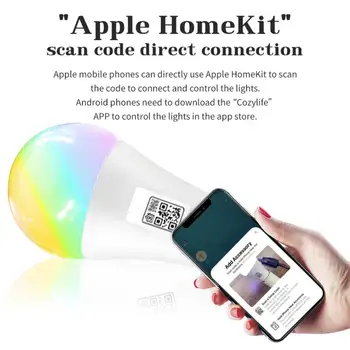 Homekit LED Smart WiFi Светлина 15 Вата RGBCW С Регулируема Яркост Siri Voice APP Control лека нощ За Алекса Google Home