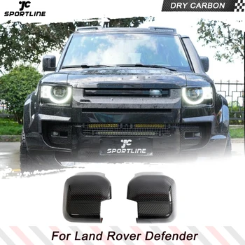 JC Dry Carbon Огледални Капаци За Land Rover Defender 110 2020-2023 на Кутията Странично Огледало на Автомобила В Стил Добавка Изкован Корпус от въглеродни влакна