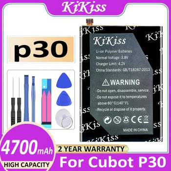 KiKiss 4700 mah Абсолютно нова батерия за мобилен телефон Cubot P30, сменяеми батерии с голям капацитет