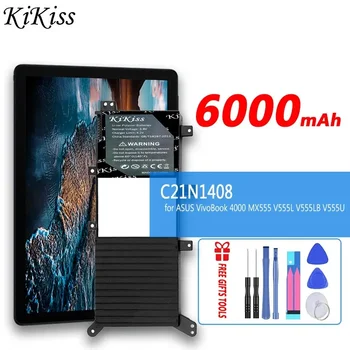 KiKiss Батерия C21N1408 6000 mah за ASUS VivoBook 4000 MX555 V555L V555LB V555U Подмяна на Bateria