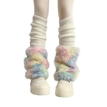 L93F Модни възли гамаши, Чорапи, дълги крака, Y2k, Чорапи за ботуши, субкултурата, гамаши от изкуствена кожа, дамски подаръци за момичета